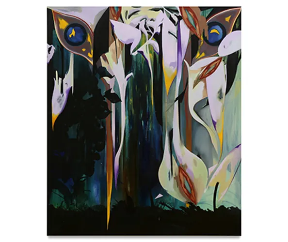 Annette Hur. "Mimicry," 2019. Oil on canvas; 80 x 68 in. Courtesy the artist & CRUSHCURATORIAL.