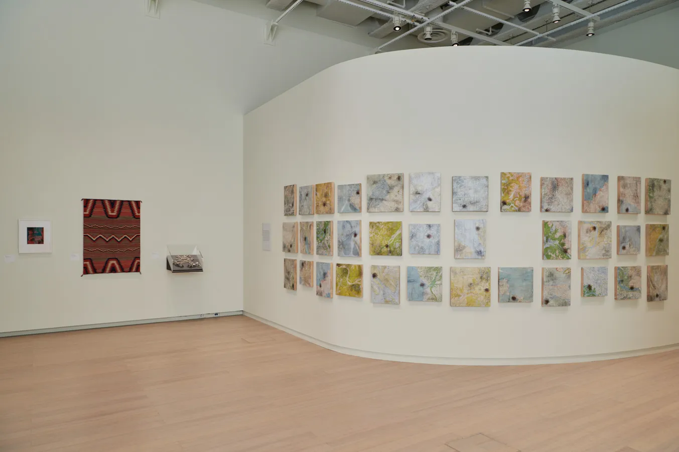 Installation view of the exhibition "Object Relations: Indigenous Belongings", on view at the Wallach Art Gallery, Columbia University December 4, 2021-March 12, 2022.