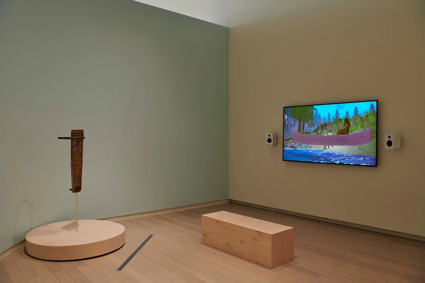 Installation view of the exhibition "Object Relations: Indigenous Belongings", on view at the Wallach Art Gallery, Columbia University December 4, 2021-March 12, 2022.