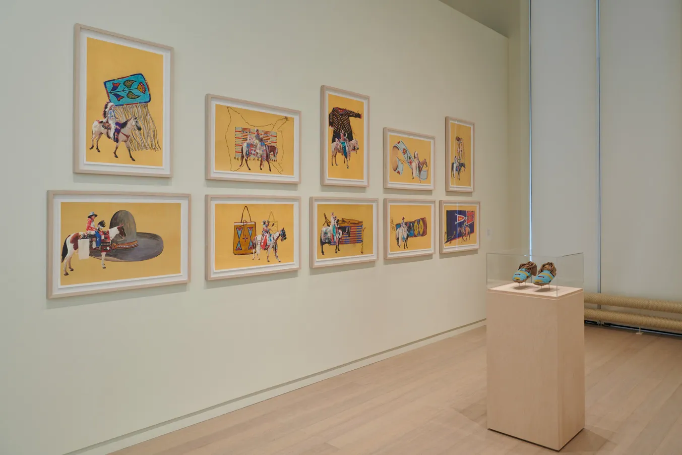 Installation view of the exhibition "Object Relations: Indigenous Belongings", on view at the Wallach Art Gallery, Columbia University December 4, 2021-March 12, 2022.
