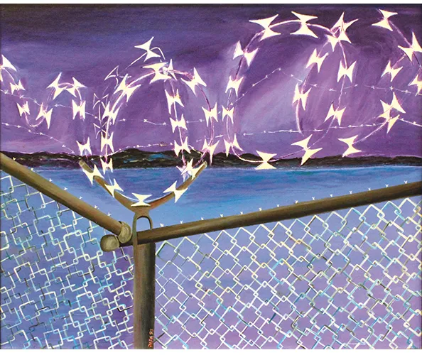 Anthony Papa (b. 1960), White Butterflies, Blue Hudson, 1995. Acrylic and oil on canvas board; 22 x 24 in. Collection of the artist. Image © Anthony Papa