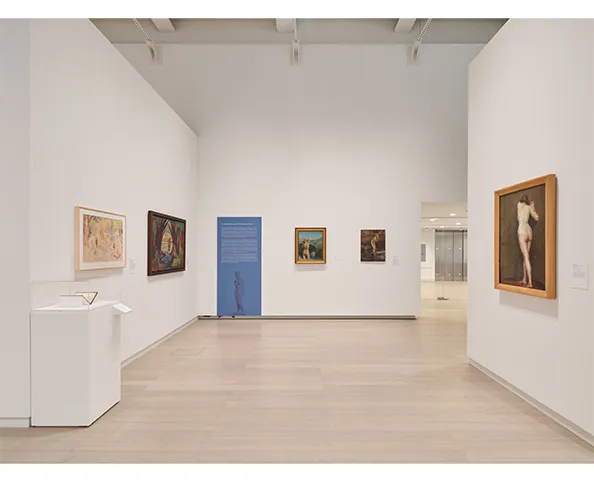 Installation view of "Partisans of the Nude: An Arab Art Genre in an Era of Contest, 1920-1960." Photograph by Olympia Shannon.