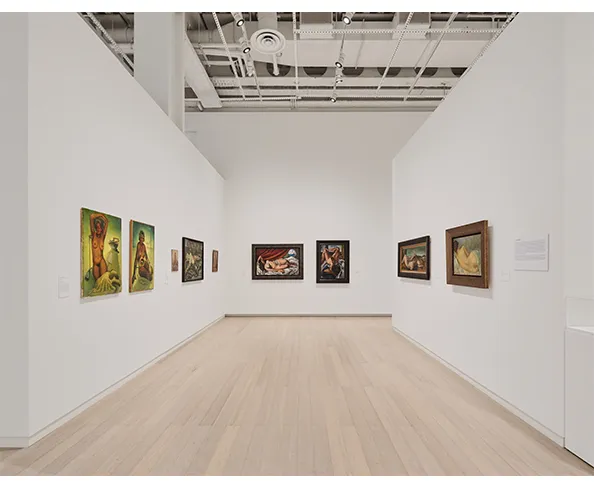 Installation view of "Partisans of the Nude: An Arab Art Genre in an Era of Contest, 1920-1960." Photograph by Olympia Shannon.
