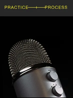 Practice and Process logo with an image of a microphone