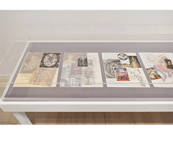 Installation view of "Rosemary Mayer: Words in Art are Signs Returned," on view at the Wallach Art Gallery from March 23 - April 7, 2024. Photograph by Olympia Shannon. Courtesy the Wallach Art Gallery.