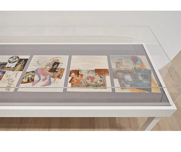 Installation view of "Rosemary Mayer: Words in Art are Signs Returned," on view at the Wallach Art Gallery from March 23 - April 7, 2024. Photograph by Olympia Shannon. Courtesy the Wallach Art Gallery.