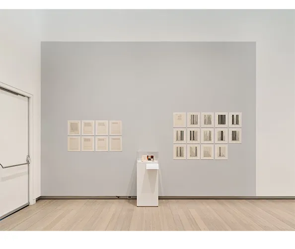 Installation view of "Rosemary Mayer: Words in Art are Signs Returned," on view at the Wallach Art Gallery from March 23 - April 7, 2024. Photograph by Olympia Shannon. Courtesy the Wallach Art Gallery.