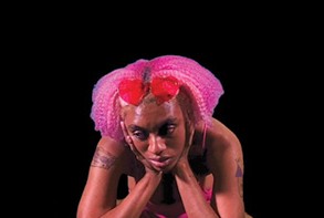 Detail of video still from "Need Money Now," 2022 by RaFia Sanatana
