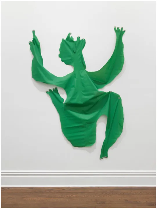 Senga Nengudi, "Holler," 1973/2023, edition 1 of 2. Nylon, 79 × 55 in. Courtesy of the artist and Sprüth Magers and Thomas Erben Gallery