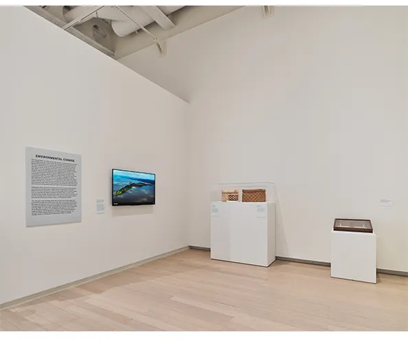Installation view of "Shifting Shorelines: Art, Industry, and Ecology along the Hudson River.” Photograph by Olympia Shannon.