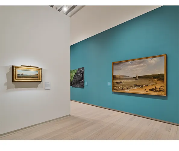 Installation view of "Shifting Shorelines: Art, Industry, and Ecology along the Hudson River.” Photograph by Olympia Shannon.