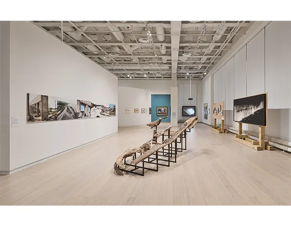 Installation view of "Shifting Shorelines: Art, Industry, and Ecology along the Hudson River.” Photograph by Olympia Shannon.