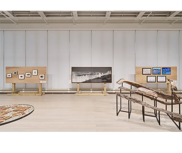 Installation view of "Shifting Shorelines: Art, Industry, and Ecology along the Hudson River.” Photograph by Olympia Shannon.