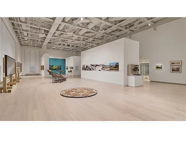 Installation view of "Shifting Shorelines: Art, Industry, and Ecology along the Hudson River.” Photograph by Olympia Shannon.