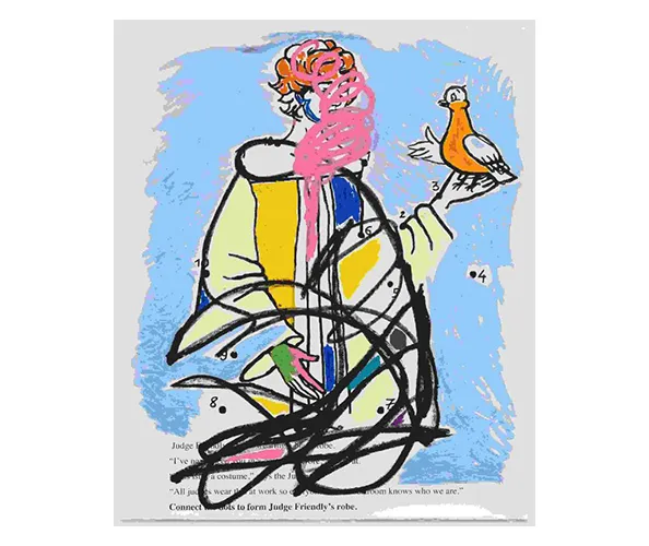 Sable Elyse Smith, Coloring Book 66, 2020. Screen printing ink and oil stick on paper;60 x 50 in. (152.4 x 127 cm). Courtesy Marieluise Hessel Collection, Hessel Museum of Art, Center for Curatorial Studies, Bard College, Annandale-on-Hudson, New York.