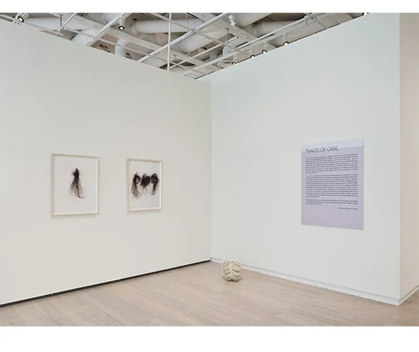 Installation view of "Traces of Care," on view at the Wallach Art Gallery from March 29 - April 13, 2025. Photograph by Olympia Shannon. Courtesy the Wallach Art Gallery.