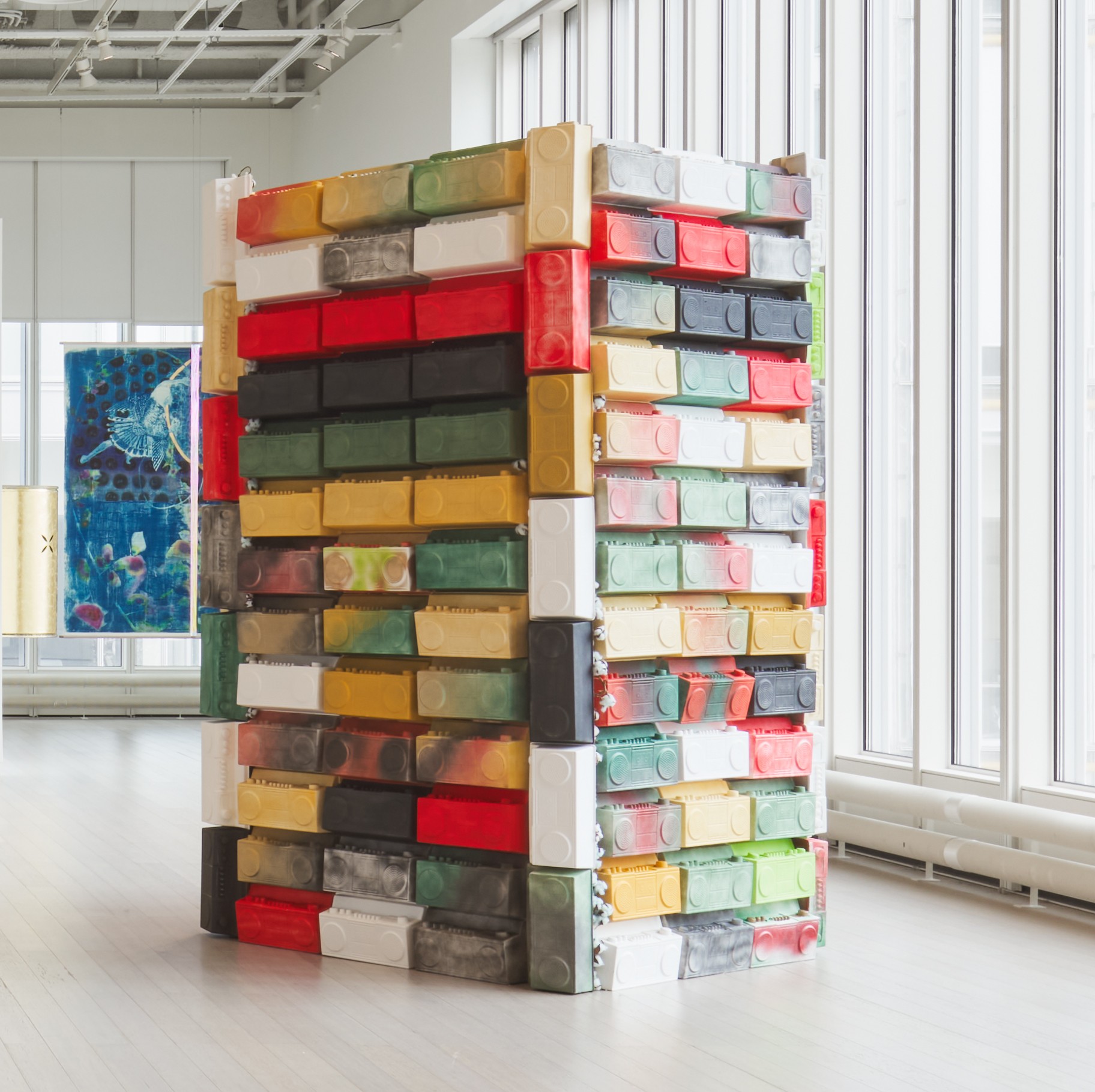Installation view of "Hip-hop 50 Boombox (from the Got the Power: Boomboxes series)" as part of "Uptown Triennial 2023," on view at the Wallach Art Gallery from June 22 - September 17, 2023. Photograph by Olympia Shannon. Courtesy the Wallach Art Gallery.
