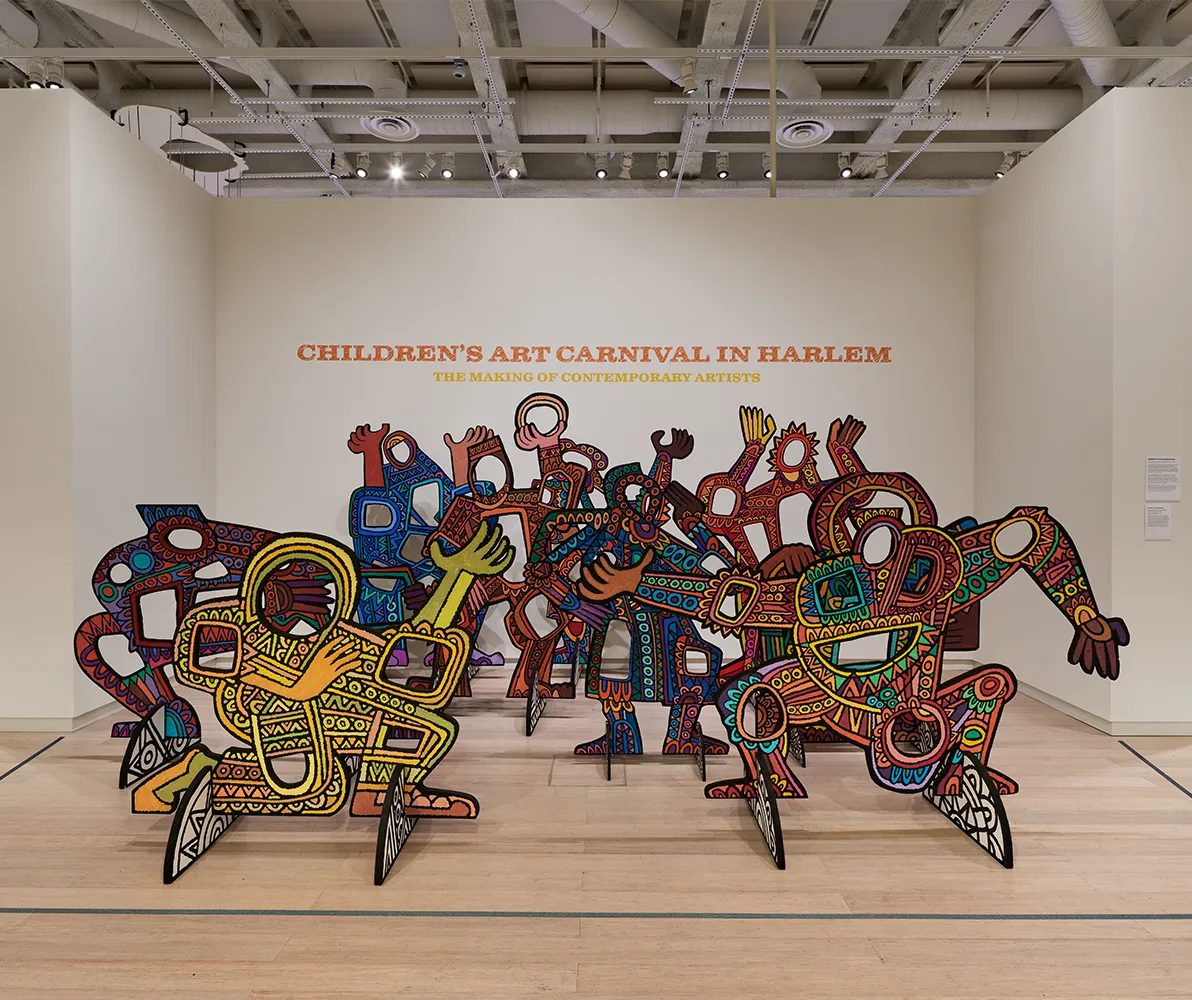 Installation view of “Children’s Art Carnival in Harlem: The Making of Contemporary Artists,” on view at the Wallach Art Gallery from June 26 to September 13, 2026.