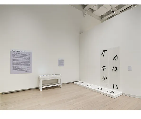 Installation view of "Wayward Signs," on view at the Wallach Art Gallery from March 29 - April 13, 2025. Photograph by Olympia Shannon. Courtesy the Wallach Art Gallery.