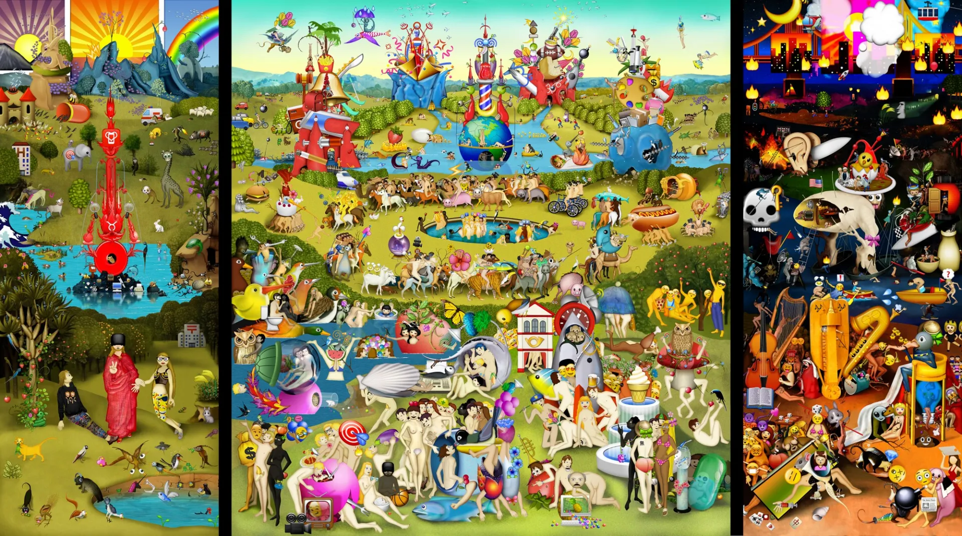 Carla Gannis. "The Garden of Emoji Delights," 2014. Video still.