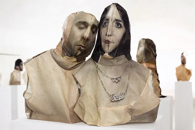 Elia Alba. Busts (Rocio and James), 2009. Photo courtesy the artist. Jayson Musson. Pygmalion II, 2012. Photo courtesy Salon 94, New York.