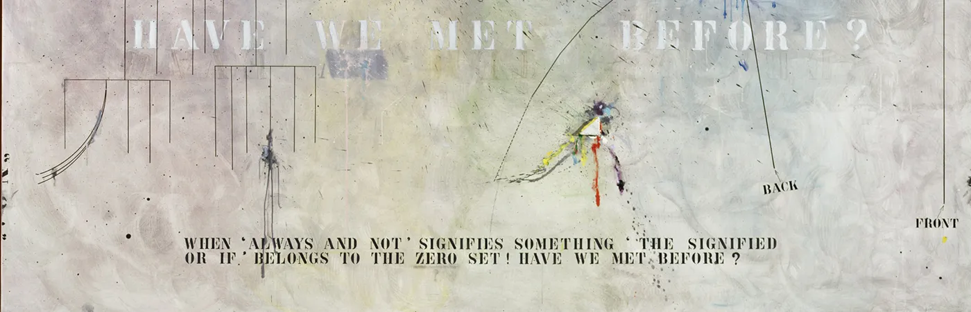 Detail from the painting "No!" says title THE SIGNIFIED NO. 2 by the artist Arakawa