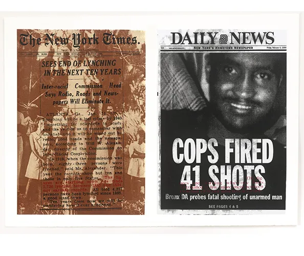 Dread Scott. Daily News Fake Paper, 2001. Screenprint on paper, Courtesy the artist.