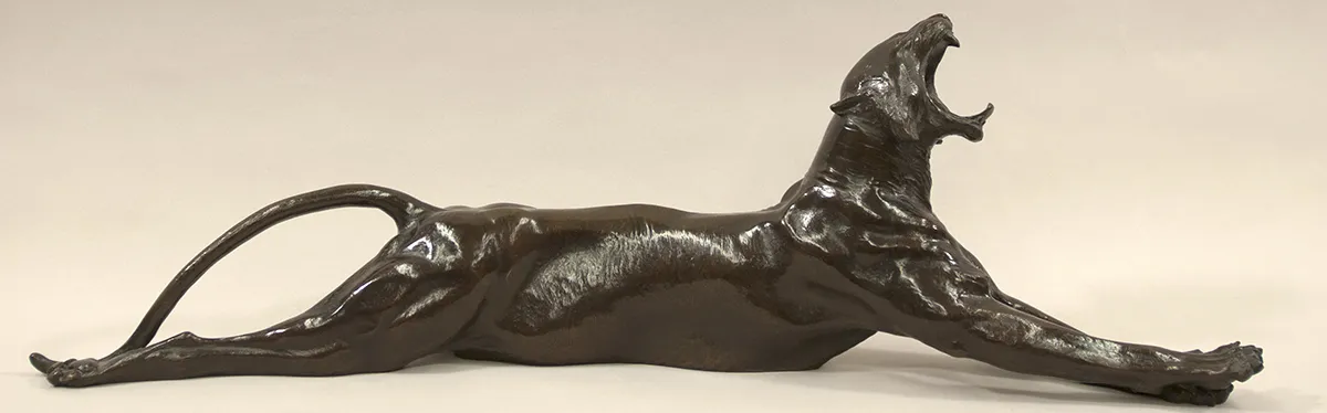 Sculpture of Yawning Tiger by Anna Hyatt Huntington