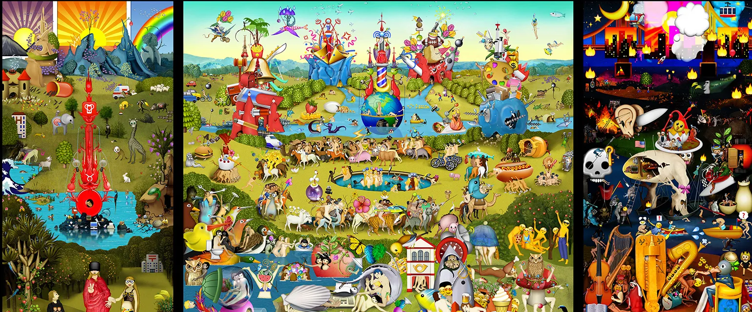 Carla Gannis. "The Garden of Emoji Delights," 2014. Video-still detail.