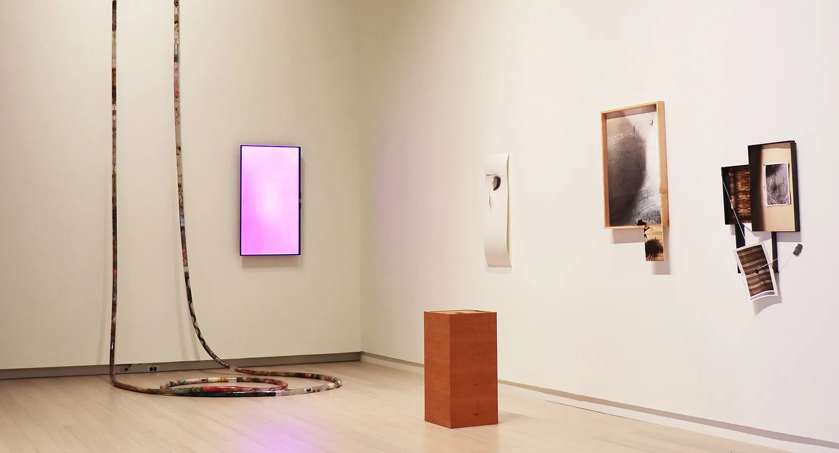 Installation view of the exhibition “MODA 2019: I/I CAN/I CANNOT/ I CANNOT VENTURE MYSELF” on view at the Wallach Art Gallery, Columbia University March 30, 2019 – April 14, 2019. Photo by Eddie Bartolomei.