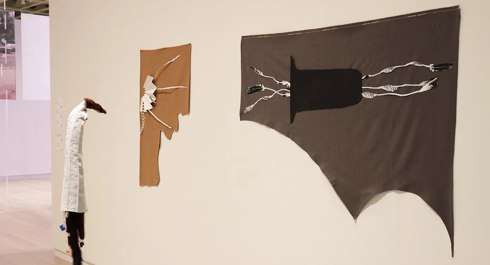 Installation view of the exhibition “MODA 2019: I/I CAN/I CANNOT/ I CANNOT VENTURE MYSELF” on view at the Wallach Art Gallery, Columbia University March 30, 2019 – April 14, 2019. Photo by Eddie Bartolomei.