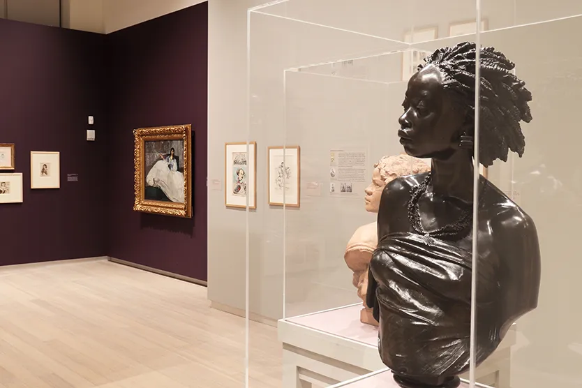 Installation view of the exhibition “Posing Modernity: The Black Model from Manet and Matisse to Today” on view at the Wallach Art Gallery, Columbia University October 24, 2018  – February 10, 2019. Photograph by Eddie José Bartolomei. Courtesy the Wallach Art Gallery
