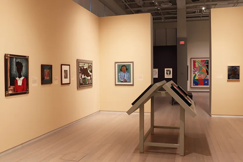 Installation view of the exhibition “Posing Modernity: The Black Model from Manet and Matisse to Today” on view at the Wallach Art Gallery, Columbia University October 24, 2018  – February 10, 2019. Photograph by Eddie José Bartolomei. Courtesy the Wallach Art Gallery
