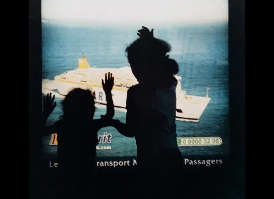 Yto Barrada, Advertisement Lightbox, Tangier. A Life Full of Holes: The Strait Project, 2003. C-print.