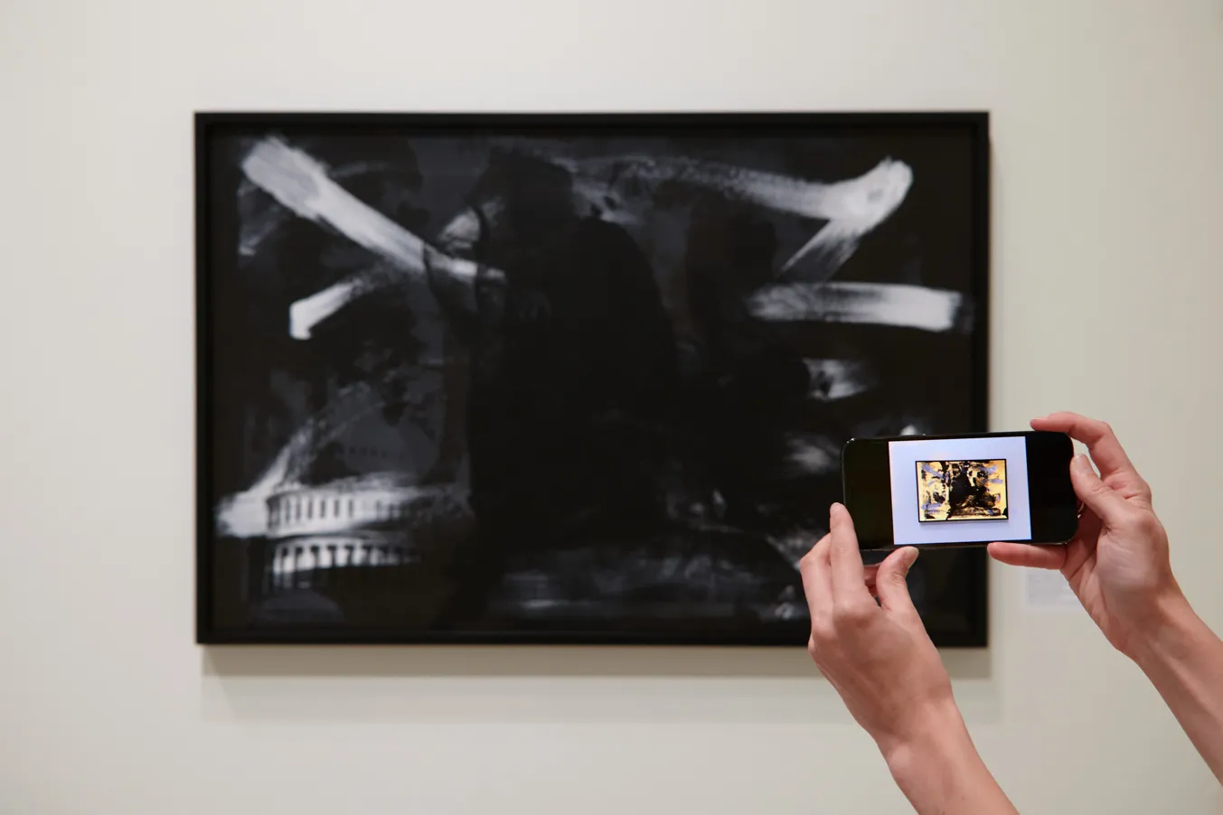 Installation view showing work by the artist Hank Willis Thomas from the exhibition “The Protest and The Recuperation” on view at the Wallach Art Gallery, Columbia University. Photograph by Kyle Knodell.