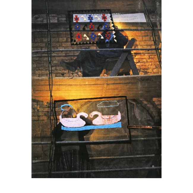 Maja Bajevic. Women at Work—Under Construction, 1999 (Video still). Single-channel video projection with sound; 11 min., 48 sec. Courtesy the artist and Galerie Michel Rein, Paris.