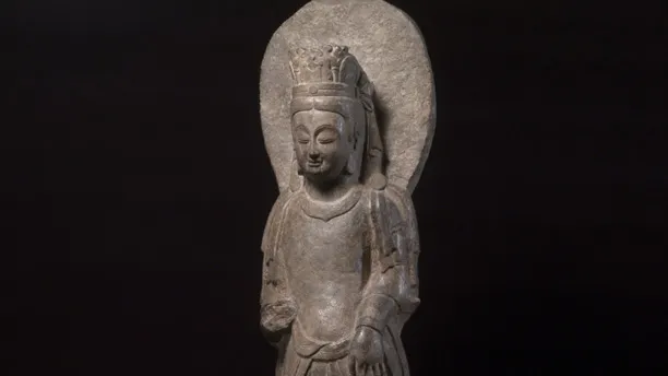 Standing Bodhisattva, 550-577. Northern Qi Dynasty, Xiangtanghan Style. S3514, Cat. 16.